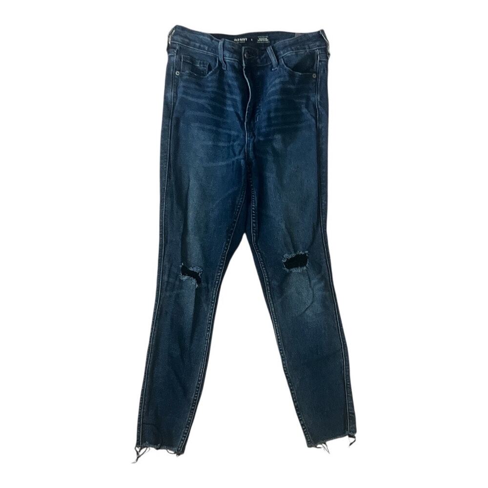OLD NAVY Extra High-Rise Rockstar Super Skinny Ripped W/Raw Hem Ladies Size 8